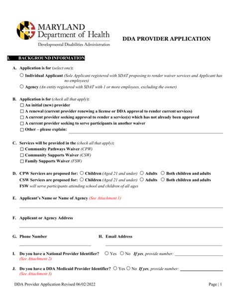 assisted living provider application maryland